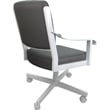 Pemberly Row Leather Dining Caster Chair Swivel Tilt in Gray Leather on White