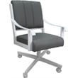 Pemberly Row Leather Dining Caster Chair Swivel Tilt in Gray Leather on White