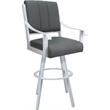 Pemberly Row Leather Swivel Metal Counter Bar Stool 26