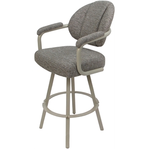 Pemberly Row Swivel Counter Metal Bar Stool 26&quot in Jetty June Khaki in Beige
