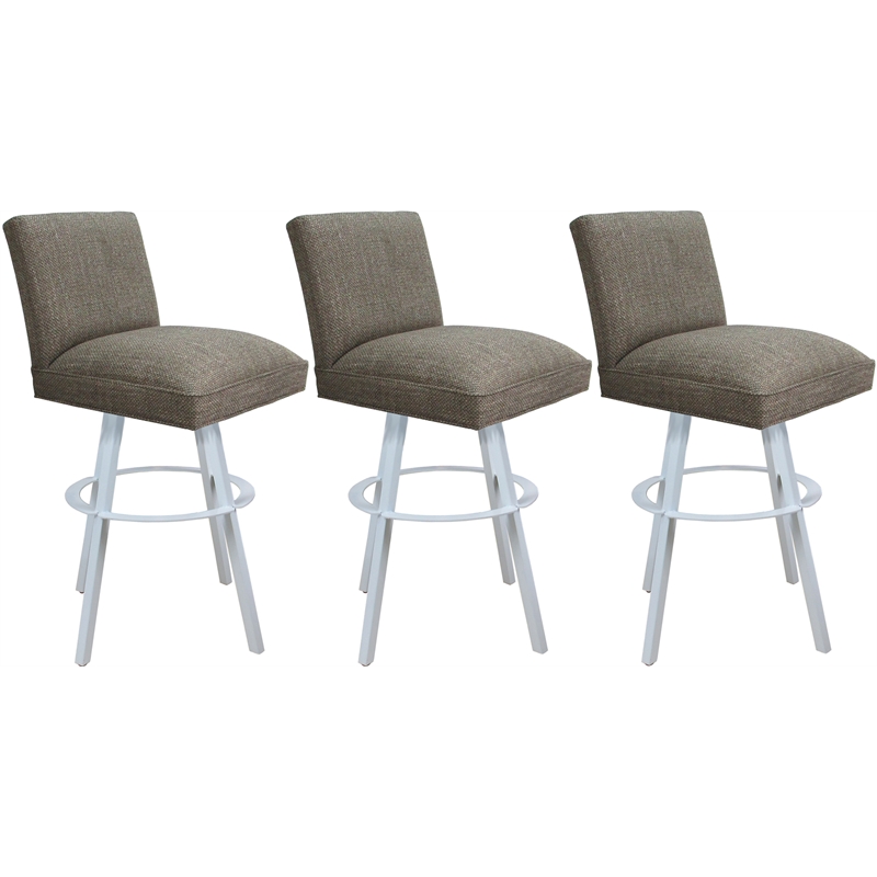 Pemberly Row Set of 3 Extra Tall Swivel Metal Stools 34