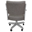 Pemberly Row Solid Wood Dining Caster Chair in Mojave Gray Fabric White Frame
