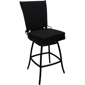 Pemberly Row Outdoor or Indoor Counter 26&quot Bar Stool Armless in Black