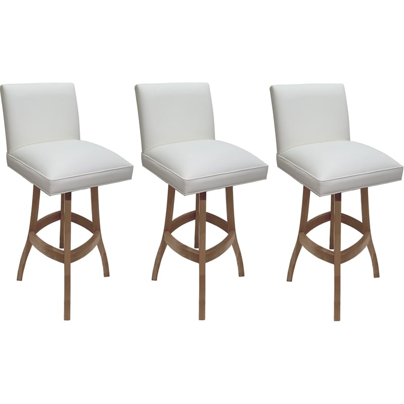 Pemberly Row Set of 3 Swivel Wood Counter Stools 26