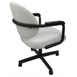 Pemberly Row Swivel Tilt Kitchen Caster Chair with Wheels in White Vinyl Black