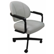 Pemberly Row Swivel Tilt Kitchen Caster Chair with Wheels in White Vinyl Black
