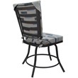 Pemberly Row Outdoor/Indoor Patio Dining Chair in Blue Beige Fabric Gray Frame