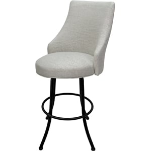 Pemberly Row Counter Stool Swivel Metal 26&quot Seat in Stone Fabric in Black