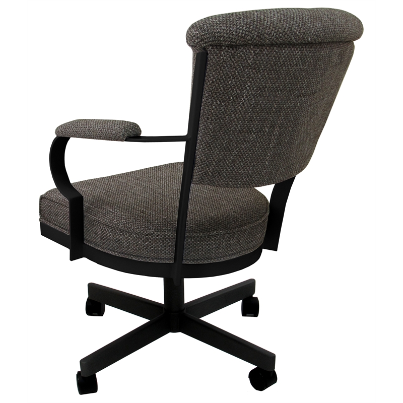Pemberly Row Set of 4 Swivel Metal Caster Dining Chairs on Wheels