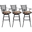 Pemberly Row Set of 3 Extra Tall Stool with Arms in Terracotta Gray