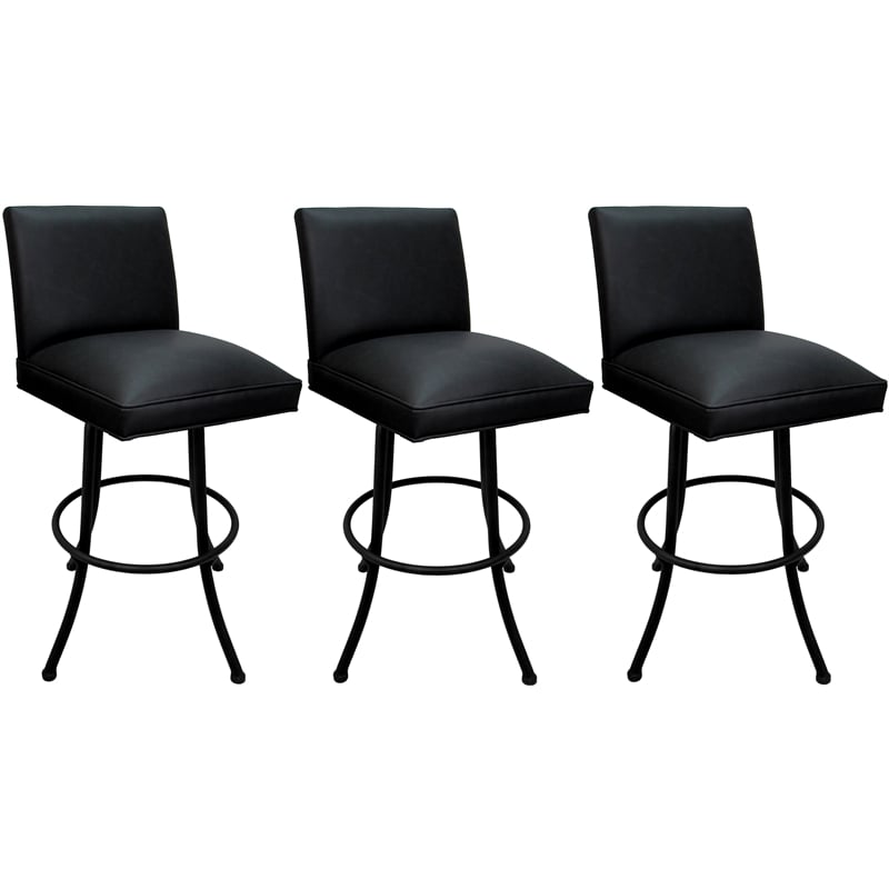 Pemberly Row Set of 3 Swivel Metal Counter Stools 26