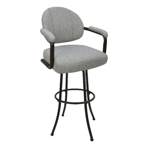 Pemberly Row Swivel Counter Metal Bar Stool 26&quot in Hemsath Slate Brown Frame