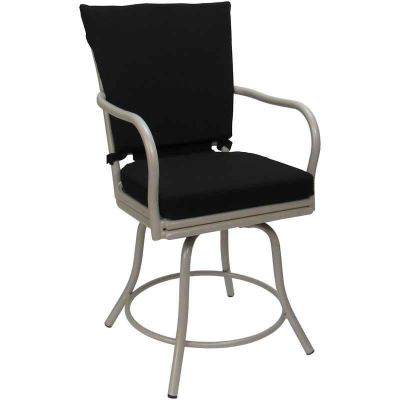 Pemberly Row Outdoor/Indoor Patio Dining Set 5 Piece in Black and Beige