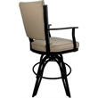 Pemberly Row Leather Counter Swivel Metal Bar Stool 26