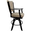 Pemberly Row Leather Counter Swivel Metal Bar Stool 26