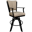 Pemberly Row Leather Counter Swivel Metal Bar Stool 26