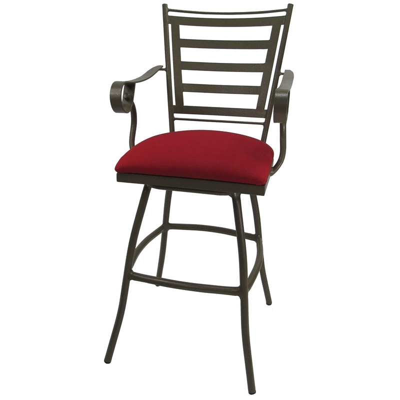 Pemberly Row Outdoor Patio Extra Tall Swivel Stool 35