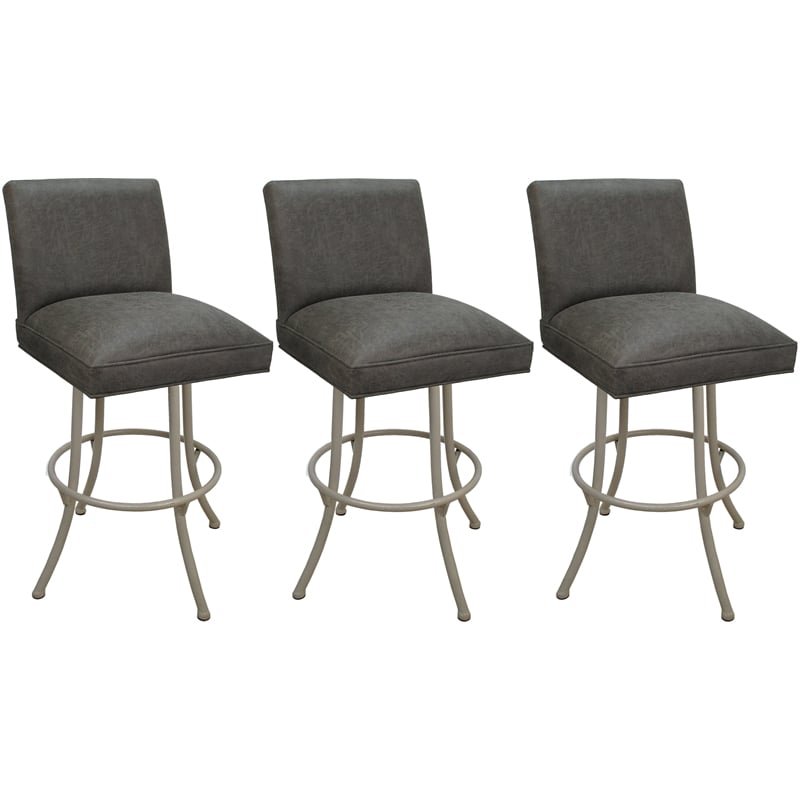 Pemberly Row Set of 3 Swivel Metal Counter Stools 26