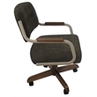 Pemberly Row Swivel Tilt Kitchen Caster Chair with Wheels in Sanora Brown Beige