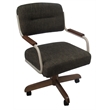 Pemberly Row Swivel Tilt Kitchen Caster Chair with Wheels in Sanora Brown Beige