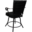 Pemberly Row Outdoor/Indoor Patio Dining Set in Black Fabric in Black Frame