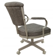 Pemberly Row Set of 4 Swivel Metal Caster Dining Chairs with Upholstered Seat