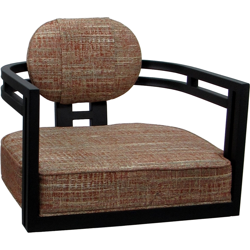 Pemberly Row Swivel Metal Dining Caster Chair in Madder Red Fabric Black