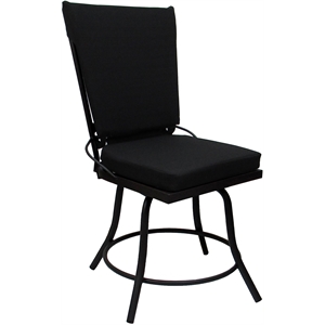 Pemberly Row Outdoor or Indoor Patio Dining Chair without Arms in Black Fabric
