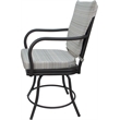 Pemberly Row Outdoor/Indoor Patio Dining Chair with Arms in Cream Fabric Gray