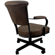 Pemberly Row Swivel Fabric & Metal Caster Dining Chair in Whiskey Brown/Black