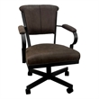 Pemberly Row Swivel Fabric & Metal Caster Dining Chair in Whiskey Brown/Black