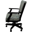 Pemberly Row Caster Solid Wood Dining Chair Swivel Tilt in Sky Blue Fabric Black