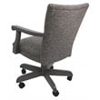 Pemberly Row Swivel Wood Dining Caster Chair with Wheels in Mojave Gray