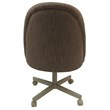 Pemberly Row Dinette Swivel Metal Caster Chairs with Clear Glass in Beige