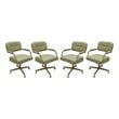 Pemberly Row Set of 4 Swivel Metal Caster Dining Chairs with Arms