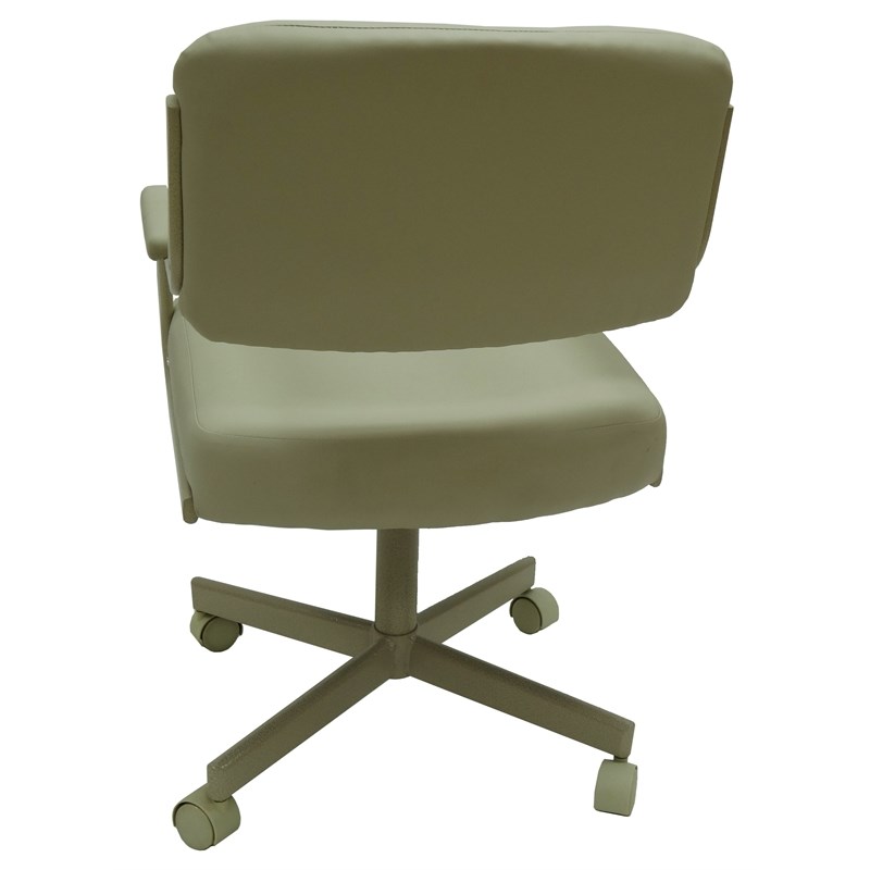 Pemberly Row Set of 4 Swivel Metal Caster Dining Chairs with Arms