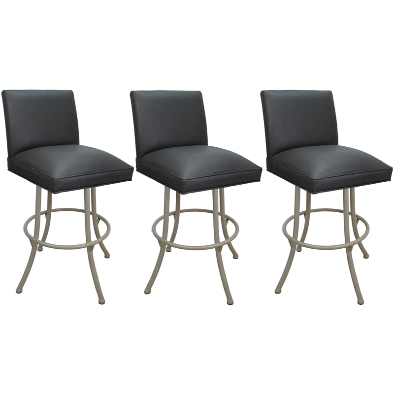 Pemberly Row Set of 3 Swivel Metal Counter Stools 26
