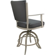 Pemberly Row Leather Swivel Metal Bar Stool 30