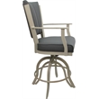 Pemberly Row Leather Swivel Metal Bar Stool 30
