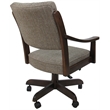 Pemberly Row Caster Solid Wood Dining Chair in Cocoa Fabric Brown Honey Frame