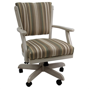 Pemberly Row Swivel Wood Dining Caster Chair on Wheels in Multi-Color