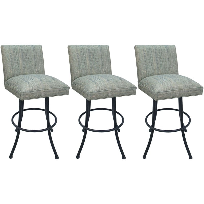 Pemberly Row Set of 3 Swivel Metal Bar Stools 30