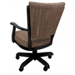Pemberly Row Caster Solid Wood Dining Chair in Red Fabric Black Wood