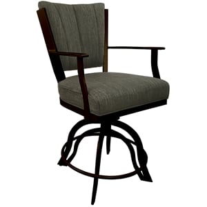 Pemberly Row Swivel Tilt Counter Stool 24&quot Seat in Brown Fabric Brown Frame