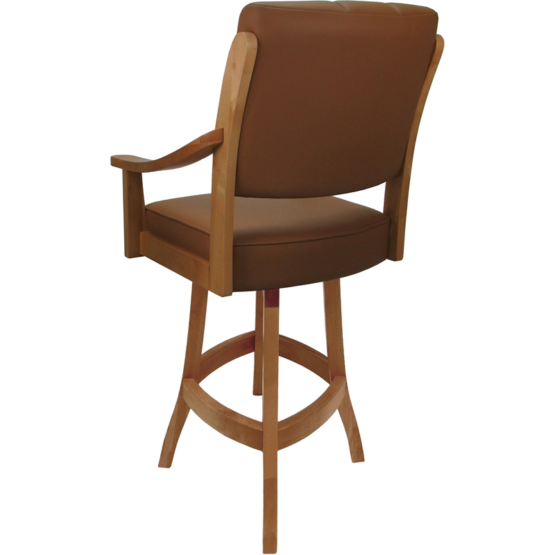 Pemberly Row Leather Counter Solid Wood Bar Stool 26