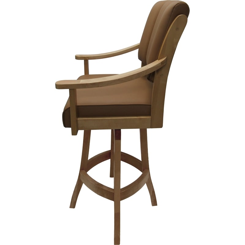 Pemberly Row Leather Counter Solid Wood Bar Stool 26
