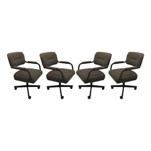 Pemberly Row Contemporary Set of 4 Swivel Metal Caster Dining Chairs