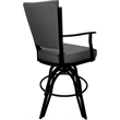 Pemberly Row Leather Swivel Metal Bar Stool 30