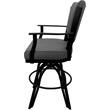 Pemberly Row Leather Swivel Metal Bar Stool 30