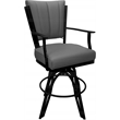 Pemberly Row Leather Swivel Metal Bar Stool 30
